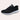 Men's black mesh running shoes with a lightweight and breathable design, featuring a comfortable fit suitable for outdoor activities. The shoe is primarily black with a subtle grey pattern, embodying an athletic and sporty look.