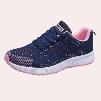 Men's blue mesh running shoes, lightweight and breathable design, size 40, featuring a comfortable and sporty style suitable for outdoor activities.