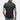 Men's black muscle-fit polo shirt made of athletic stretch fabric, featuring short sleeves and a fitted design that accentuates the waist and neck, worn with jeans.