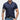 Men's marine blue muscle-fit polo shirt in size 2XL, featuring a stretch fabric for athletic wear, with a clean collar and short sleeves.