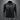 Men's black slim fit biker leather jacket with a classic and durable design, featuring a sleek collar, long sleeves, and button details.