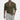 Men's green slim fit casual shirt with a textured v-neck and rolled sleeves, worn by a bearded model showcasing a muscular build, with the shirt highlighting the neck and waist areas.