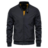 Men's black slim fit lightweight bomber jacket in size 5XL with a water-resistant finish, featuring a classic collar and long sleeves.
