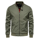 Men's black slim fit lightweight bomber jacket with water-resistant material, featuring long sleeves, a high collar, and subtle design elements, suitable for casual and sporty occasions.