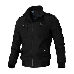 Men's black tactical hooded jacket in Nero color, size 3XL, featuring long sleeves, a collar, and a water-resistant outerwear design suitable for utility wear.