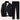 Men's black winter tracksuit set in size 4XL featuring a sporty design with long sleeves, a high collar, and a comfortable fit suitable for both casual and athletic wear.