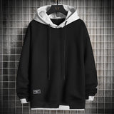 Men's blue-gray dual-tone adjustable hoodie with long sleeves and a fashionable collar design, part of the XY Streetwear collection, displayed in a Nero11 color variant and 3XL22 size.