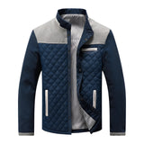 Men's gray quilted jacket featuring a suede collar, long sleeves, and insulated design for winter fashion, available in size 5XL.