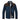 Men's blue quilted jacket with a suede collar, featuring a button-front design, long sleeves, and pockets; shown in a 5XL size with brown accents suitable for formal winter fashion.