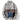 Men's gray XL cable knit ski sweater with crewneck and long sleeves, made of wool.