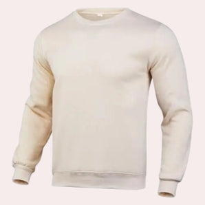 Men's cream crewneck sweatshirt in XL with a soft texture, showcasing a casual and unisex design suitable for everyday wear.