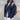 Men's Marine Blue Fluffy Teddy Bear Jacket with Fleece Lining, featuring a hood and 3XL size.