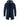 Men's marine blue thermal winter coat with a fleece lining, featuring an insulated hood, button closures, and a sleek design suitable for cold weather outings.