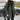 Men's green long puffer winter coat with a hood, featuring insulated material and designed with a large size (4XL). The coat includes a full-length front zipper, long sleeves, and a waist-length fit.