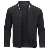Men's grey slim fit lightweight bomber jacket with arm pocket, shown in black, size 3XL.