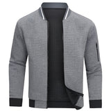 Men's grey slim fit lightweight bomber jacket featuring a classic collar and an arm pocket, shown in size 3XL.