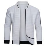 Men's grey slim fit lightweight bomber jacket with arm pocket, featuring a zip-up front, ribbed collar and cuffs, and available in size 3XL.