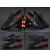 Men's grey slip-on sneakers featuring red accents, designed for style and comfort, suitable for walking and outdoor activities.