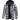 Men's insulated blue plaid hooded winter jacket with quilted design, featuring a stylish tartan pattern, long sleeves, and a collar.