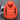 Men's bright orange insulated hooded winter puffer jacket with long sleeves and a high collar for warmth and comfort.