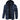 Men's dark blue oversized 5XL hooded plaid winter coat, featuring insulated quilted lining, long sleeves, and a collar.