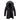Men's black insulated waterproof parka with fur-lined hood, featuring long sleeves and a stylish collar.