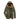 Men's green hooded insulated winter parka in military style, featuring multiple pockets, long sleeves, and a high collar, shown in size 3XL.