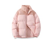 Men's light blue puffer jacket with a water-resistant finish, featuring long sleeves and a stylish design.