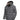 Men's dark grey insulated puffer jacket with a sleek design, featuring an adjustable hood, long sleeves, and side pockets, made from natural materials.