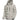 Men's light grey insulated puffer jacket with adjustable hood, featuring long sleeves, a high collar, and front pockets.