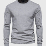 Men's light gray lightweight cotton blend crewneck sweatshirt in size 3XL, featuring long sleeves and a solid color design.