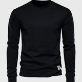 Men's black crewneck sweatshirt in a lightweight cotton blend, size 3XL, with long sleeves and a comfortable fit.