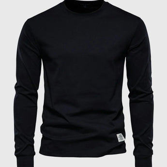 Men's black crewneck sweatshirt in a lightweight cotton blend, size 3XL, with long sleeves and a comfortable fit.
