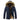 Men's dark blue waterproof insulated parka with a fur-lined hood, featuring long sleeves and a full-length design ideal for cold weather.