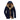 Men's navy blue insulated parka with faux fur hood, featuring long sleeves, a collar, and multiple pockets, in size 3XL.