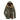 Men's navy blue insulated parka with faux fur hood, featuring long sleeves and a high collar.
