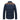 Men's navy blue insulated water-resistant puffer jacket with long sleeves and a high collar, shown in a sporty and casual style.