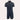 Men's navy blue polo and shorts set featuring a short-sleeve polo shirt with a collar, suitable for casual summer wear.