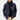 Men's navy blue wool double-breasted peacoat featuring wide lapels, button closure, and long sleeves, styled for winter fashion.