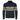 Men's navy geometric knit sweater in dark blue, featuring a two-tone winter design with a zip pullover, long sleeves, and a patterned woolen texture.