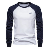 Men's olive green and black raglan sweatshirt with long sleeves, featuring a stylish and comfortable autumn design, size 4XL.