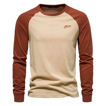 Men's olive green and black raglan sweatshirt with long sleeves and crew neck, designed for autumn wear in size 4XL.