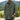 Men's olive green oversized cotton utility shirt with long sleeves, featuring a casual design and a wide collar.