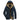 Men's dark blue fleece-lined tactical winter jacket with fur collar and long sleeves.