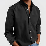 Men's olive green long-sleeve rugged outdoor shirt in Nero color, size 3XL, featuring a dress shirt style with a focus on the neck and sleeve design.