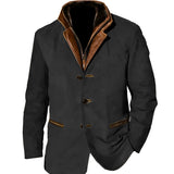 Men's olive green suede blazer featuring a luxury designer sport coat design. The blazer has a classic collar, long sleeves with buttons, and a pocket detail. The rich suede material gives it a sophisticated and elegant appearance, ideal for formal or semi-formal occasions.