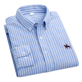 Men's 3XL premium blue plaid dress shirt with long sleeves and a button-down collar, featuring an electric blue and grey pattern.