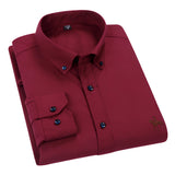 Men's premium blue plaid dress shirt featuring long sleeves and a button-down collar, displayed in a red color variant, size 3XL.