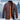 Men's red quilted jacket in size 4XL featuring a ribbed collar, contrast lining, and faux wood buttons.