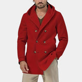 Men's red oversized hoodie in XL size with long sleeves, featuring a soft fabric and a relaxed fit perfect for street style fashion.